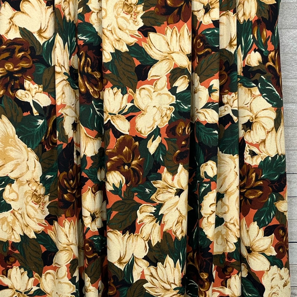 EVAN PICONE Vintage 70's/80's Floral Print Pleated A Line Skirt-12 - Picture 3 of 3